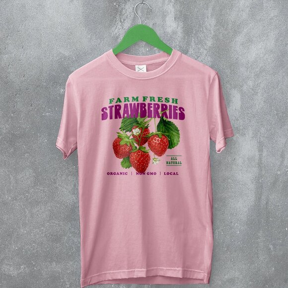 Peaches Records Strawberries Music Logo Retro Album Graphic Fan Style T-Shirt - Picture 1 of 5